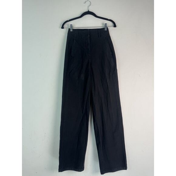 Wilfred Free / Aritzia Day-Off High Waisted Pleated Pants Black Women’s Size 24 - Picture 1 of 14